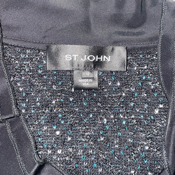 St. John Santana Knit Metallic open front cardigan - Picture 6 of 8